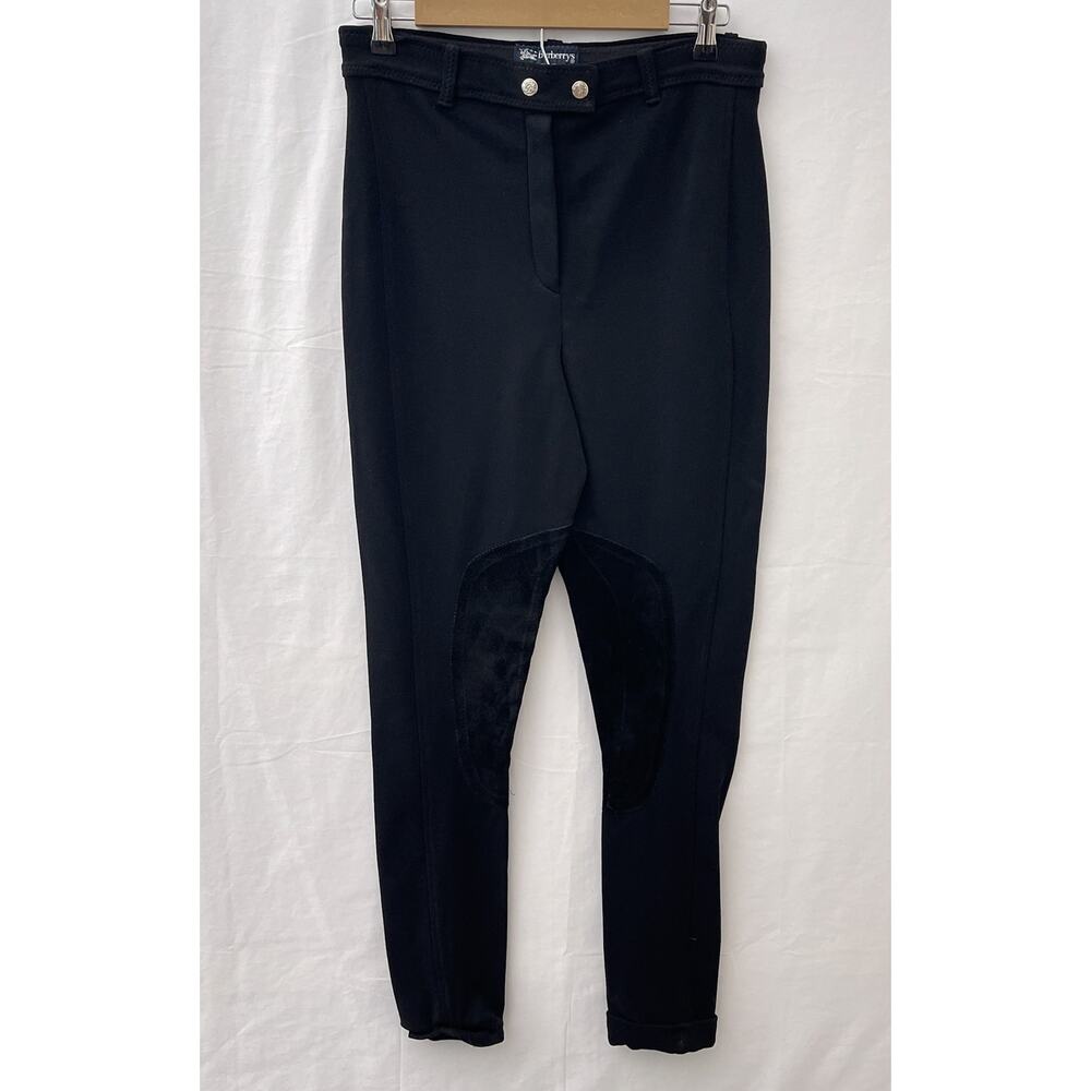 Vintage Burberry High Rise Riding Pants Fitted Black Fits Women's Size Small